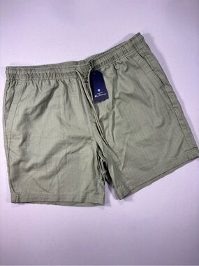 Ben Sherman Vetiver Green Elastic Waist Drawstring Shorts NWT XL